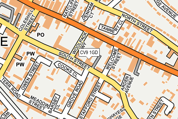CV9 1GD map - OS OpenMap – Local (Ordnance Survey)