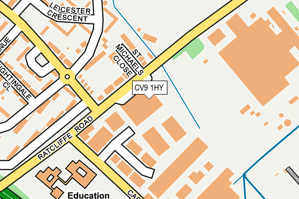 Map of RATCLIFFE SERVICE STATION (ATHERSTONE) LTD at local scale
