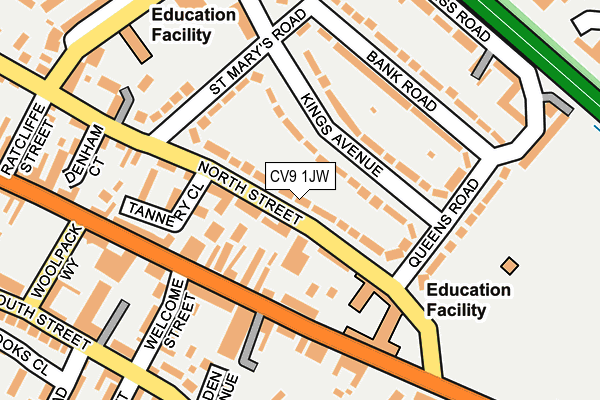 CV9 1JW map - OS OpenMap – Local (Ordnance Survey)