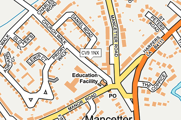 CV9 1NX map - OS OpenMap – Local (Ordnance Survey)