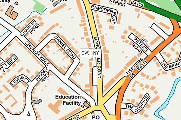 CV9 1NY map - OS OpenMap – Local (Ordnance Survey)