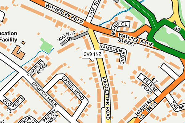 CV9 1NZ map - OS OpenMap – Local (Ordnance Survey)