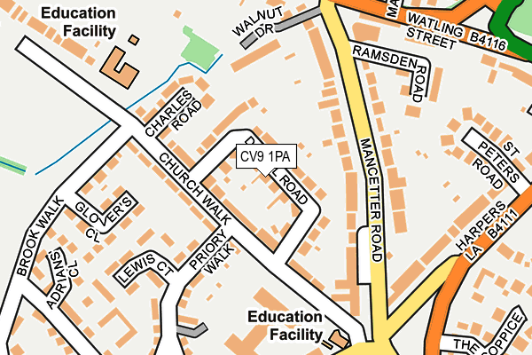 CV9 1PA map - OS OpenMap – Local (Ordnance Survey)
