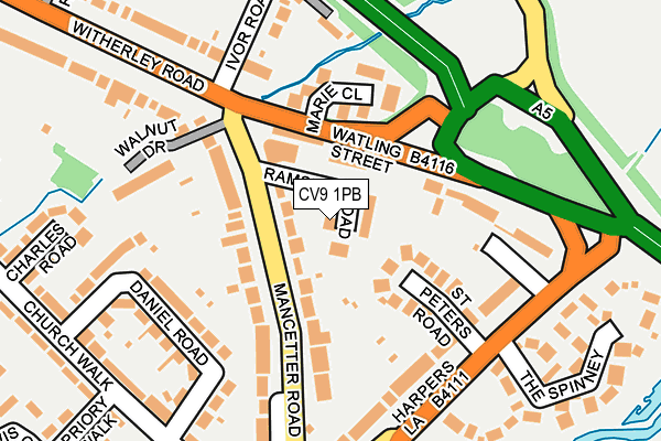 CV9 1PB map - OS OpenMap – Local (Ordnance Survey)