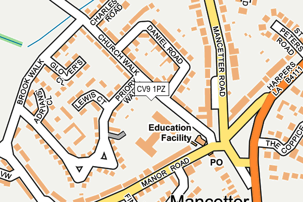 CV9 1PZ map - OS OpenMap – Local (Ordnance Survey)