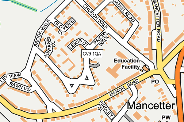 CV9 1QA map - OS OpenMap – Local (Ordnance Survey)