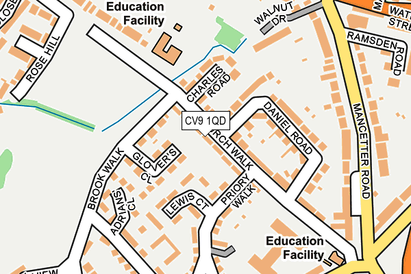 CV9 1QD map - OS OpenMap – Local (Ordnance Survey)