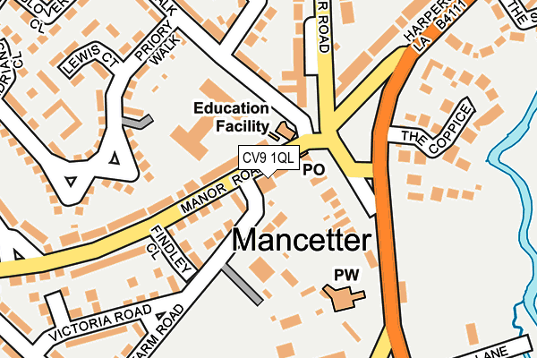 CV9 1QL map - OS OpenMap – Local (Ordnance Survey)