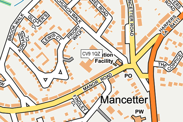 CV9 1QZ map - OS OpenMap – Local (Ordnance Survey)