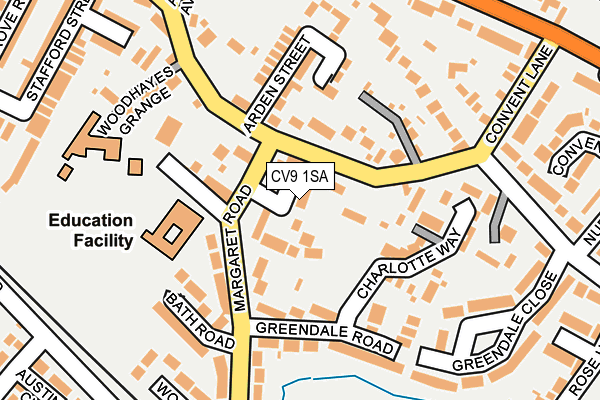 CV9 1SA map - OS OpenMap – Local (Ordnance Survey)