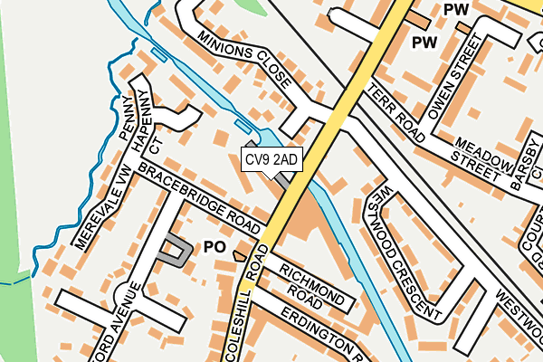CV9 2AD map - OS OpenMap – Local (Ordnance Survey)