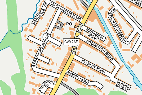 CV9 2AF map - OS OpenMap – Local (Ordnance Survey)