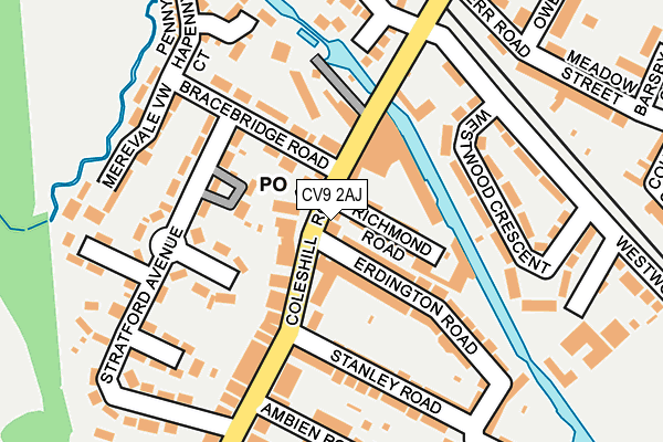 CV9 2AJ map - OS OpenMap – Local (Ordnance Survey)