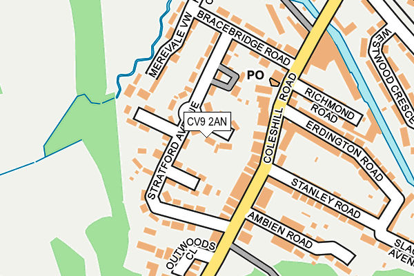 CV9 2AN map - OS OpenMap – Local (Ordnance Survey)