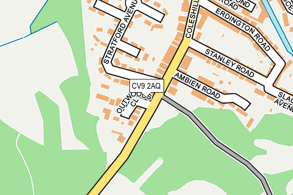 CV9 2AQ map - OS OpenMap – Local (Ordnance Survey)