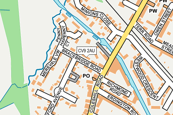 CV9 2AU map - OS OpenMap – Local (Ordnance Survey)