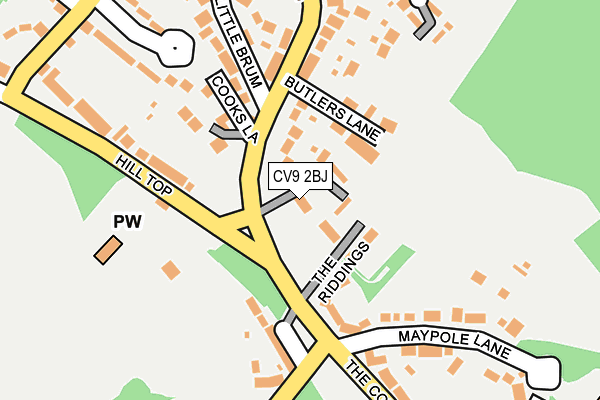 CV9 2BJ map - OS OpenMap – Local (Ordnance Survey)