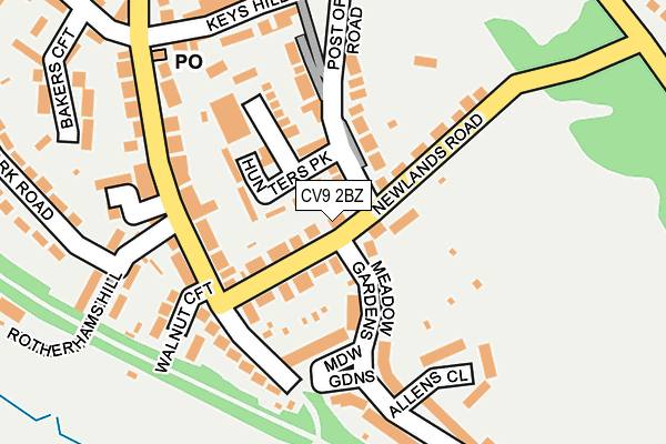 CV9 2BZ map - OS OpenMap – Local (Ordnance Survey)