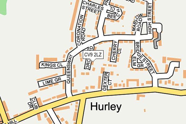 CV9 2LZ map - OS OpenMap – Local (Ordnance Survey)