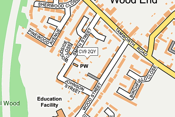 CV9 2QY map - OS OpenMap – Local (Ordnance Survey)