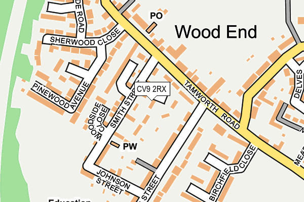 CV9 2RX map - OS OpenMap – Local (Ordnance Survey)