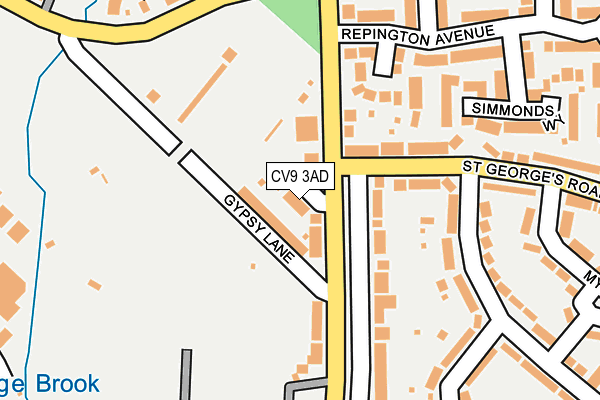 CV9 3AD map - OS OpenMap – Local (Ordnance Survey)