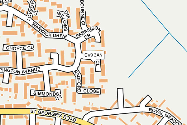 CV9 3AN map - OS OpenMap – Local (Ordnance Survey)
