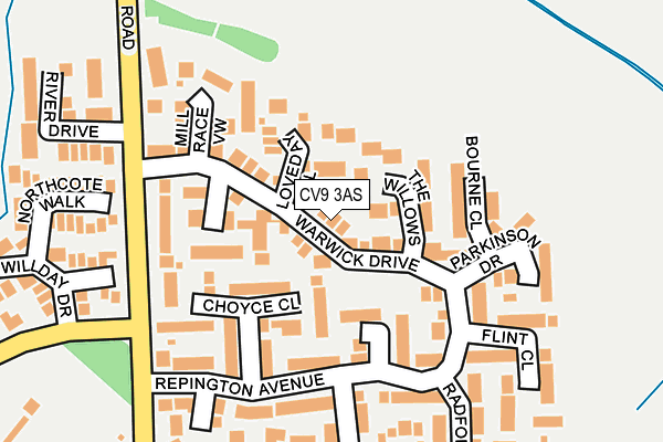 CV9 3AS map - OS OpenMap – Local (Ordnance Survey)
