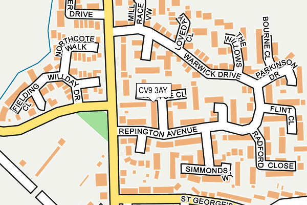 CV9 3AY map - OS OpenMap – Local (Ordnance Survey)