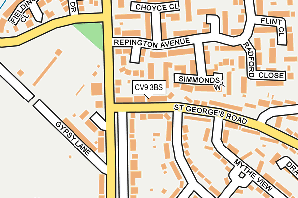 CV9 3BS map - OS OpenMap – Local (Ordnance Survey)