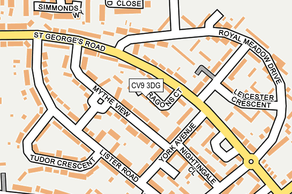 CV9 3DG map - OS OpenMap – Local (Ordnance Survey)