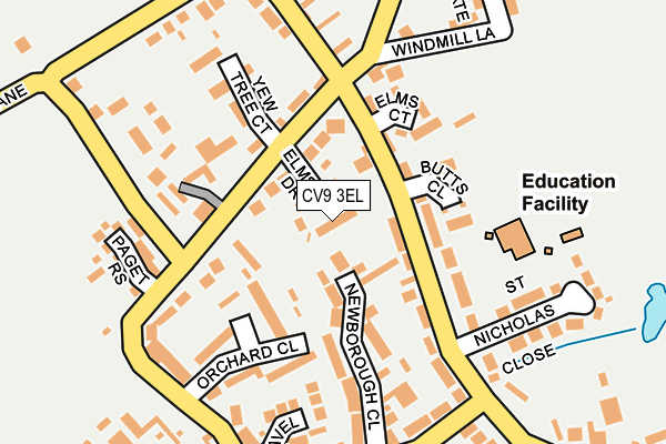 CV9 3EL map - OS OpenMap – Local (Ordnance Survey)
