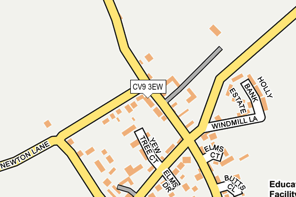 CV9 3EW map - OS OpenMap – Local (Ordnance Survey)
