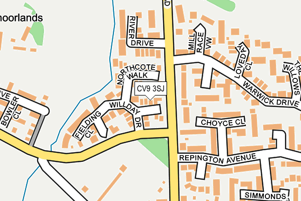 CV9 3SJ map - OS OpenMap – Local (Ordnance Survey)