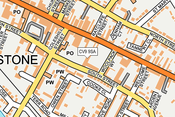 CV9 9SA map - OS OpenMap – Local (Ordnance Survey)