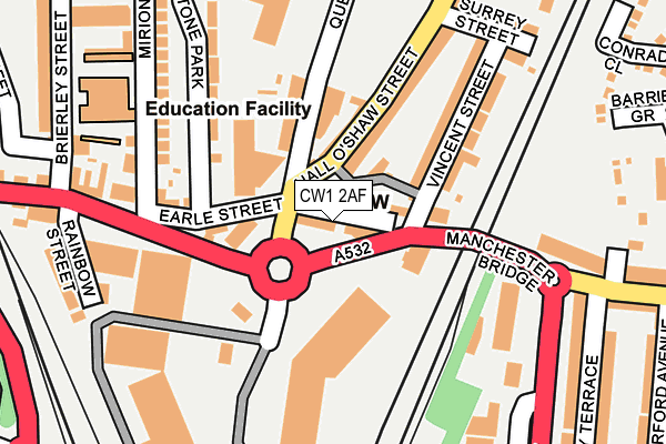 CW1 2AF map - OS OpenMap – Local (Ordnance Survey)