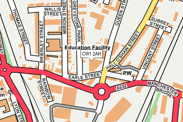 CW1 2AH map - OS OpenMap – Local (Ordnance Survey)