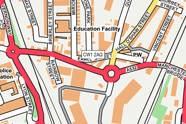 CW1 2AQ map - OS OpenMap – Local (Ordnance Survey)