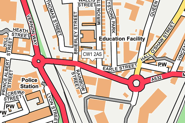 CW1 2AS map - OS OpenMap – Local (Ordnance Survey)