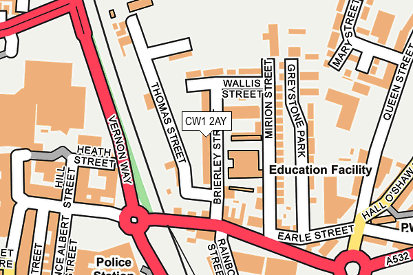 CW1 2AY map - OS OpenMap – Local (Ordnance Survey)