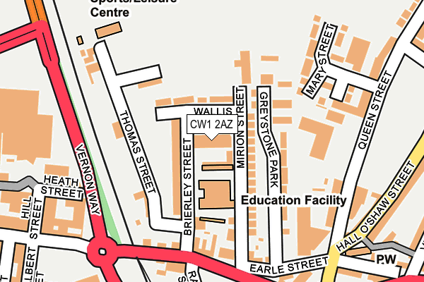 CW1 2AZ map - OS OpenMap – Local (Ordnance Survey)
