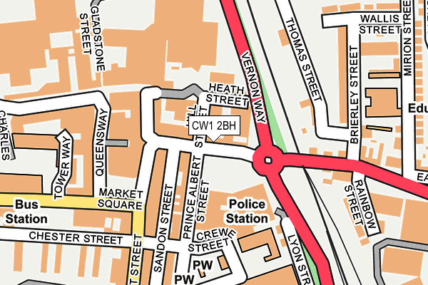 CW1 2BH map - OS OpenMap – Local (Ordnance Survey)