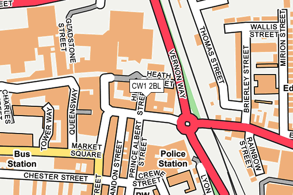 CW1 2BL map - OS OpenMap – Local (Ordnance Survey)