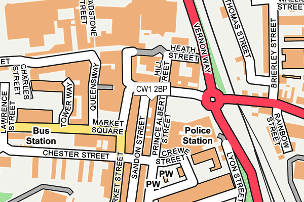 CW1 2BP map - OS OpenMap – Local (Ordnance Survey)
