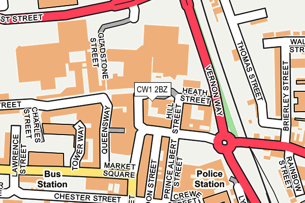 CW1 2BZ map - OS OpenMap – Local (Ordnance Survey)