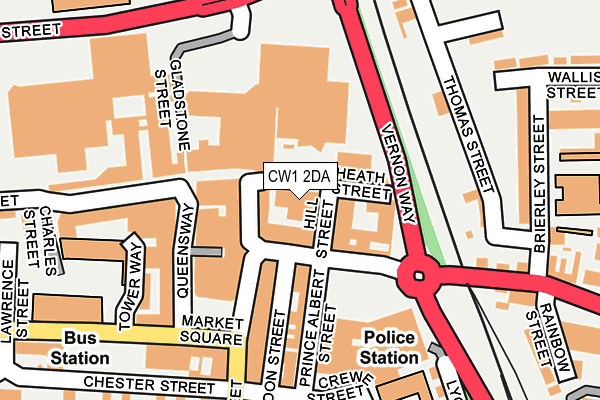 CW1 2DA map - OS OpenMap – Local (Ordnance Survey)