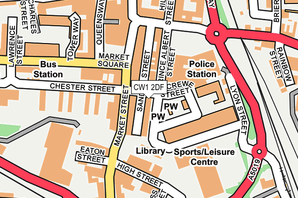 CW1 2DF map - OS OpenMap – Local (Ordnance Survey)