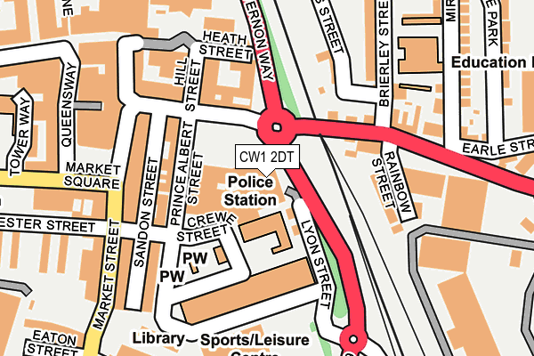 CW1 2DT map - OS OpenMap – Local (Ordnance Survey)