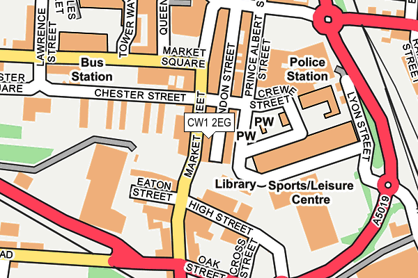 CW1 2EG map - OS OpenMap – Local (Ordnance Survey)