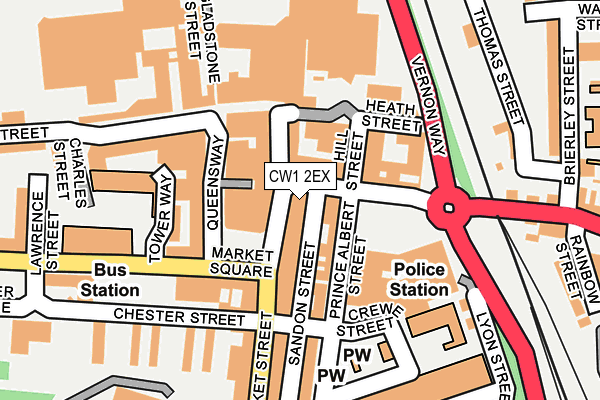 CW1 2EX map - OS OpenMap – Local (Ordnance Survey)